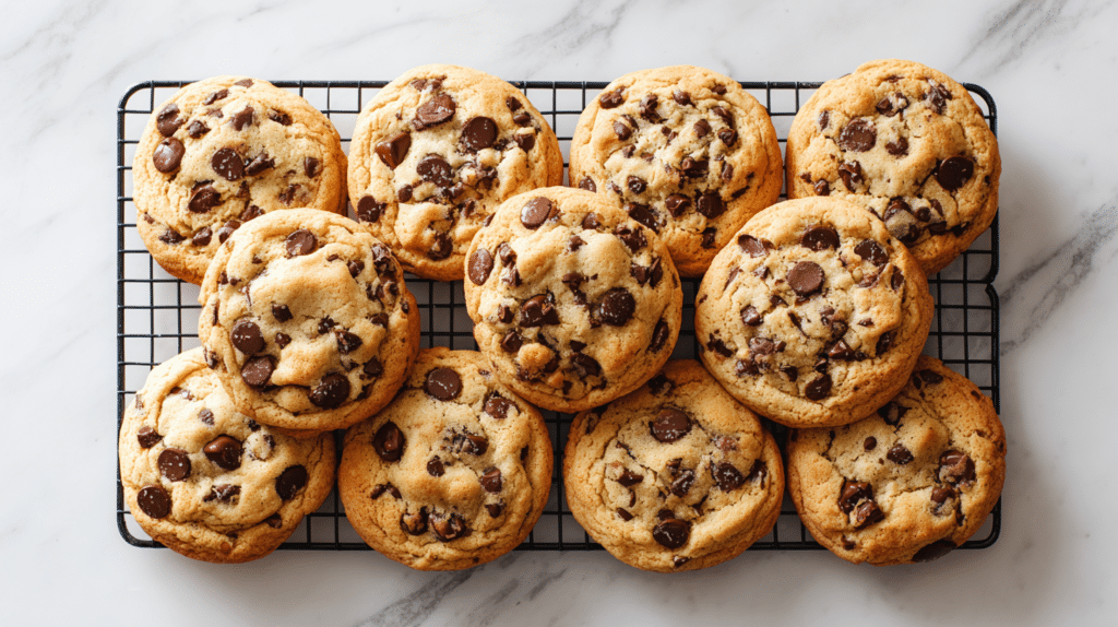 GMA cookie recipes with sea salt and chocolate chunks on a modern baking tray